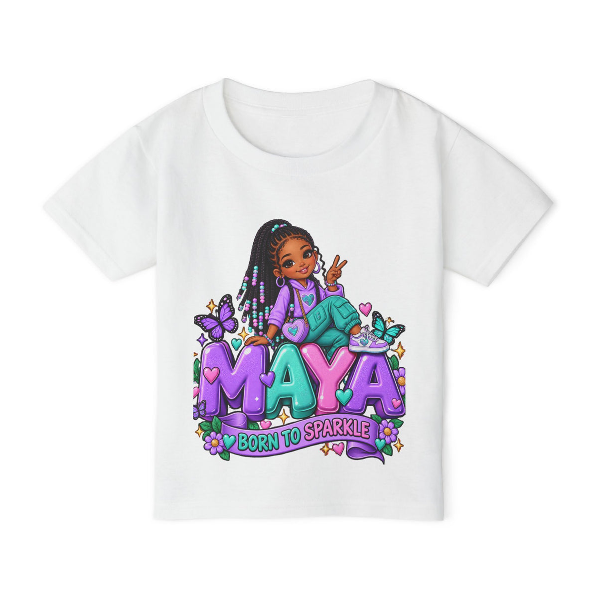 Personalized Cartoon Girl Photo & Name Sweatshirt