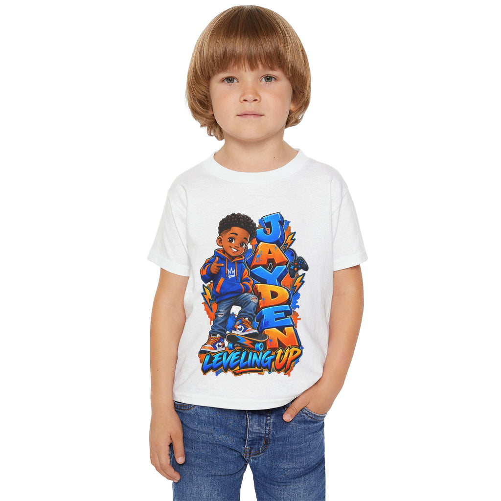 Personalized Cartoon Boy Photo & Name Sweatshirt