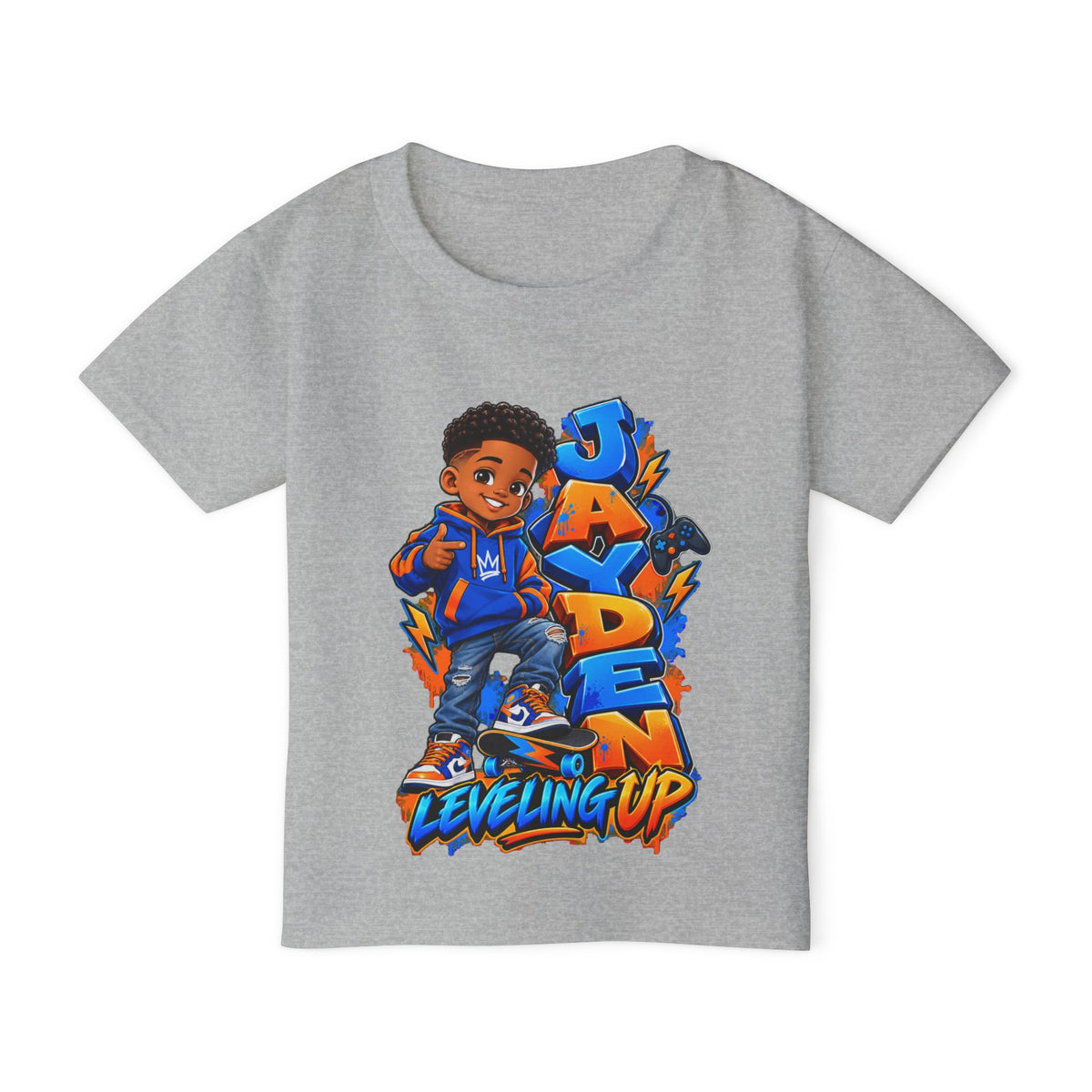 Personalized Cartoon Boy Photo & Name Sweatshirt