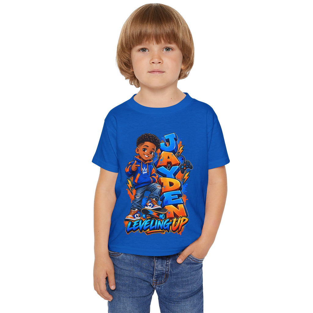 Personalized Cartoon Boy Photo & Name Sweatshirt