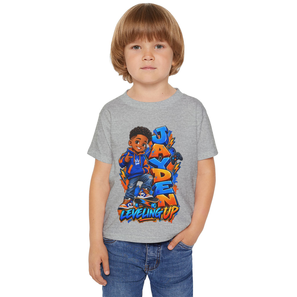 Personalized Cartoon Boy Photo & Name Sweatshirt