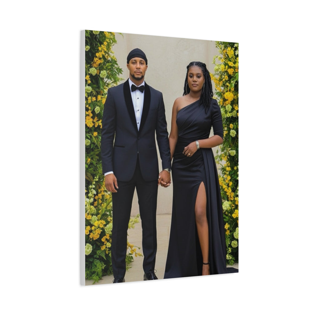 Personalized Couple Photo Canvas With Names & Date