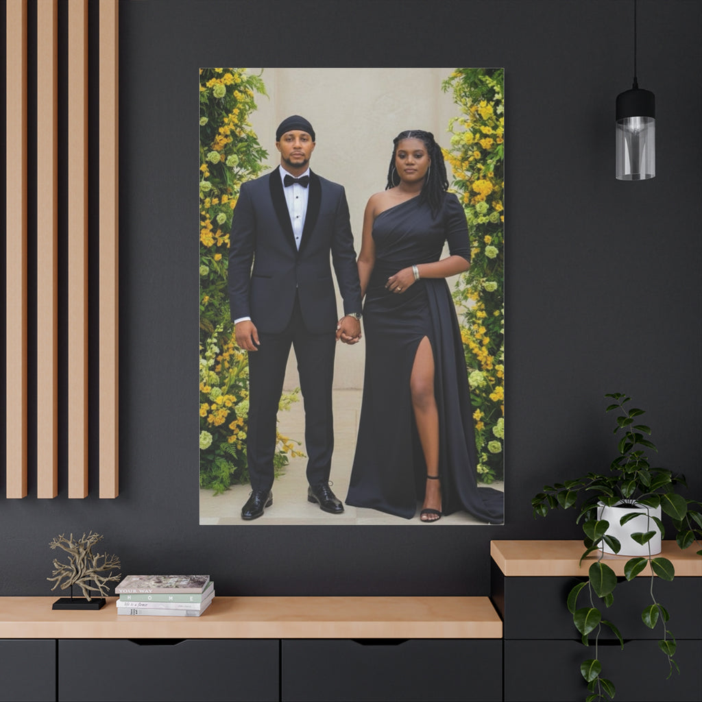 Personalized Couple Photo Canvas With Names & Date