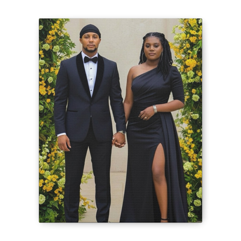 Personalized Couple Photo Canvas With Names & Date