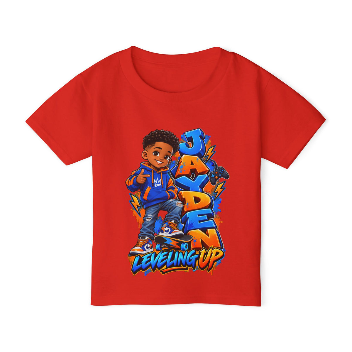 Personalized Cartoon Boy Photo & Name Sweatshirt
