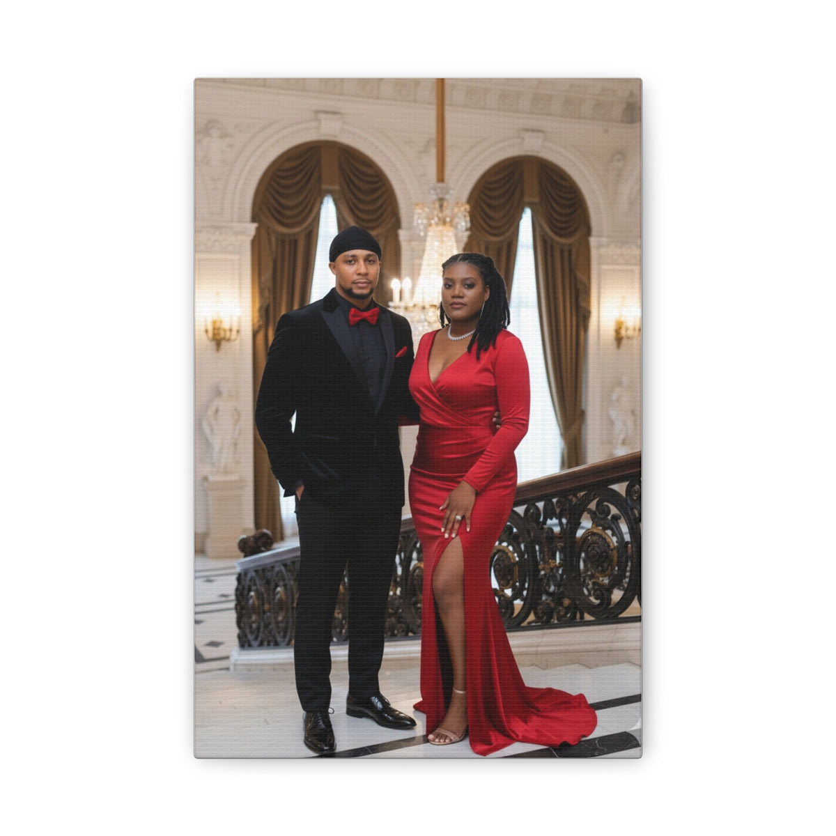 Personalized Couple Photo Canvas With Names & Date