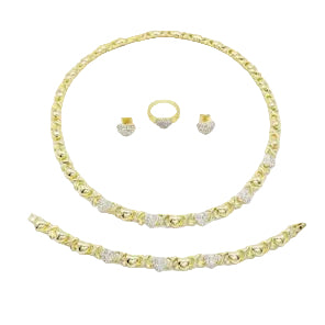 Elegant Gold Heart Jewelry Set – Necklace, Bracelet, Earrings & Ring
