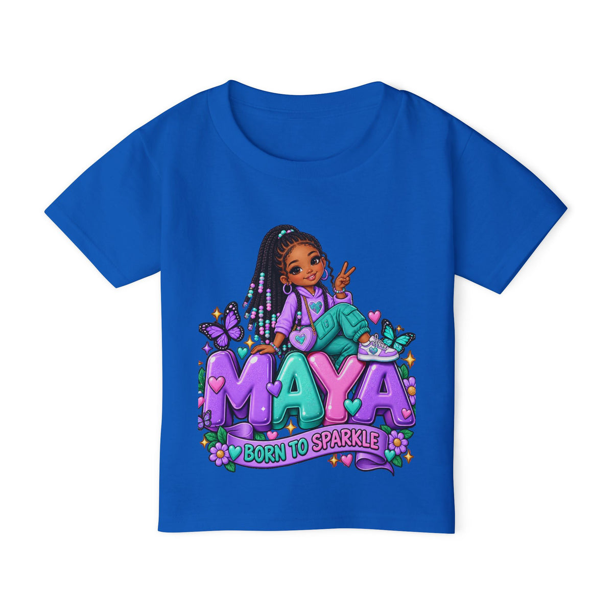 Personalized Cartoon Girl Photo & Name Sweatshirt