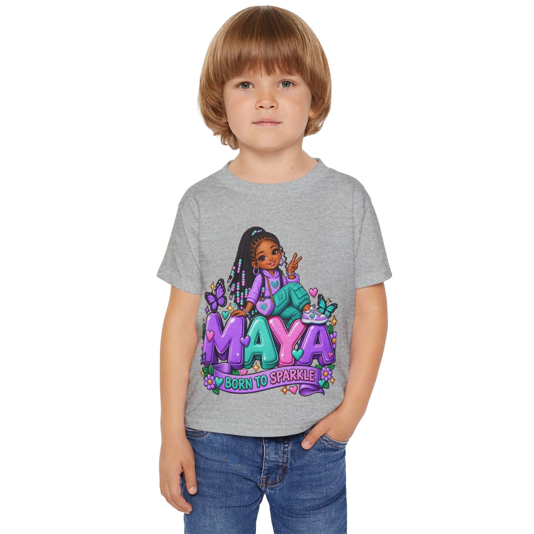 Personalized Cartoon Girl Photo & Name Sweatshirt