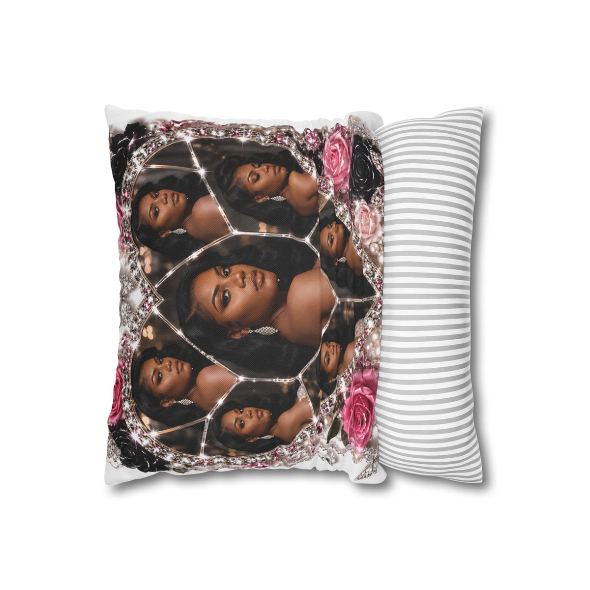Personalized Couple or Single Photo Pillow With Names & Dat ( Cover Only )