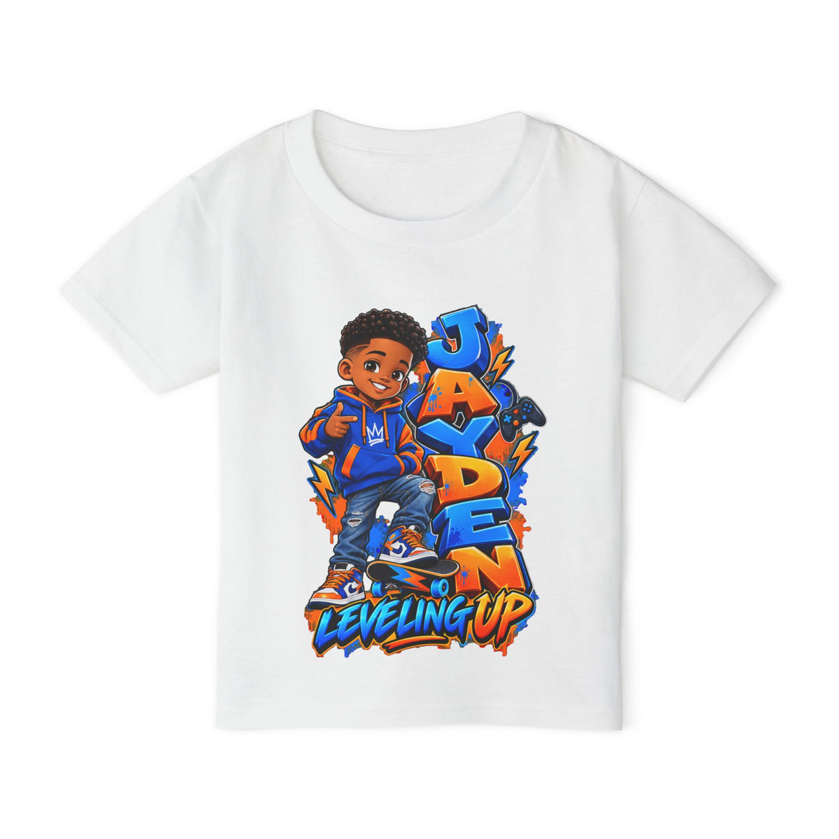 Personalized Cartoon Boy Photo & Name Sweatshirt