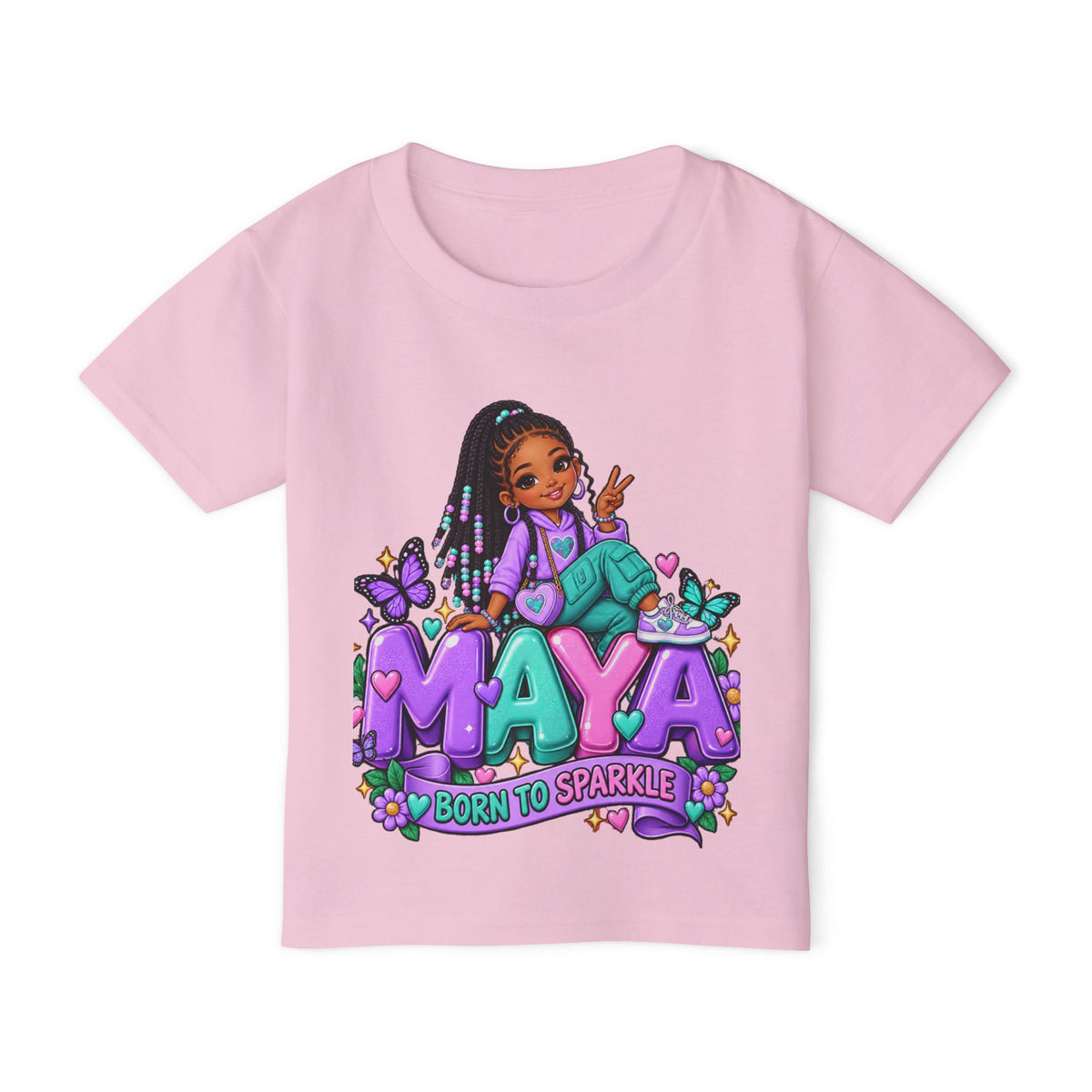 Personalized Cartoon Girl Photo & Name Sweatshirt
