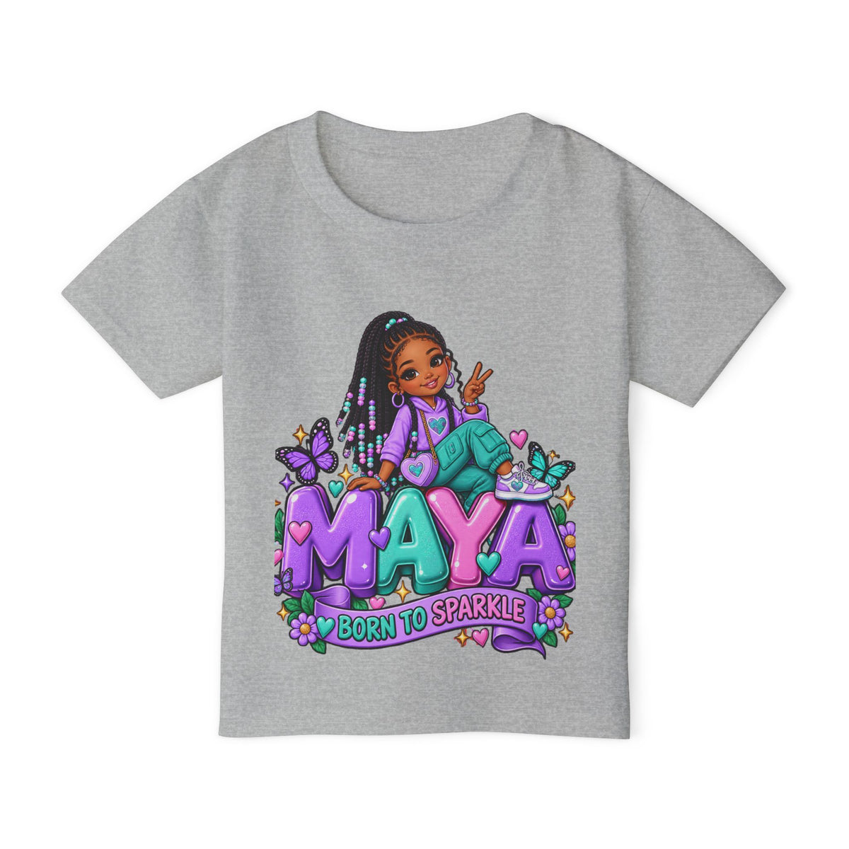 Personalized Cartoon Girl Photo & Name Sweatshirt