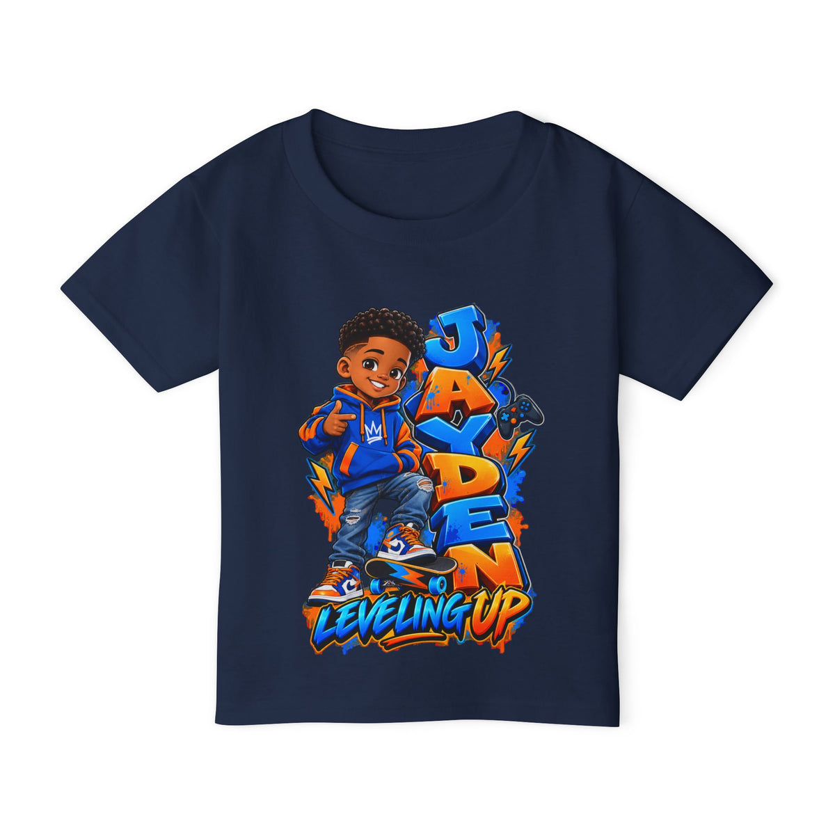 Personalized Cartoon Boy Photo & Name Sweatshirt