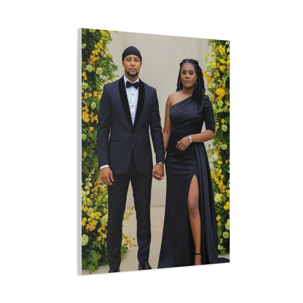Personalized Couple Photo Canvas With Names & Date