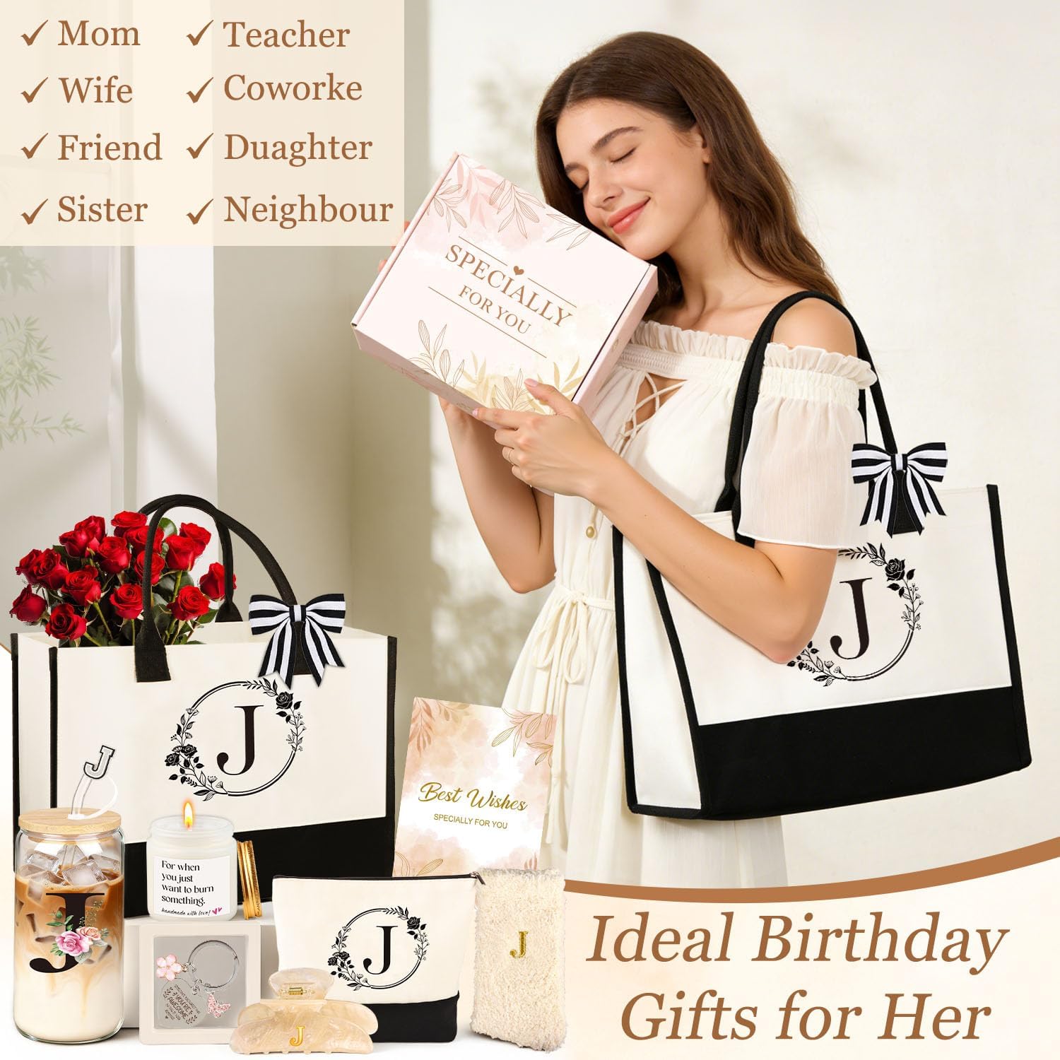 Personalized Initial Gift Set for Women – Monogram Self-Care Gift Box