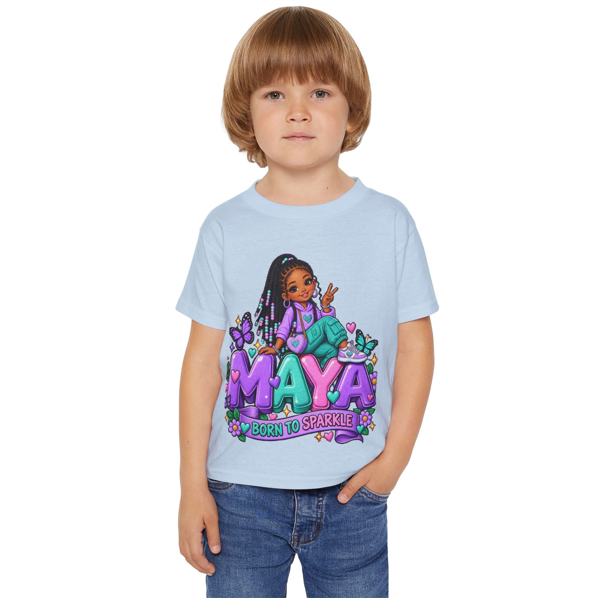 Personalized Cartoon Girl Photo & Name Sweatshirt