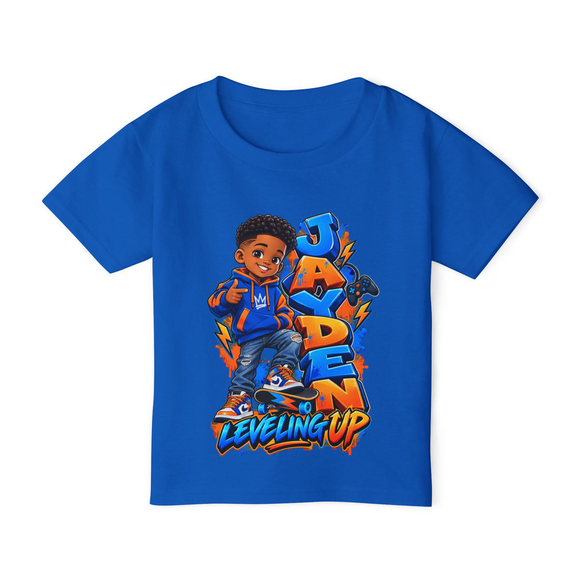 Personalized Cartoon Boy Photo & Name Sweatshirt