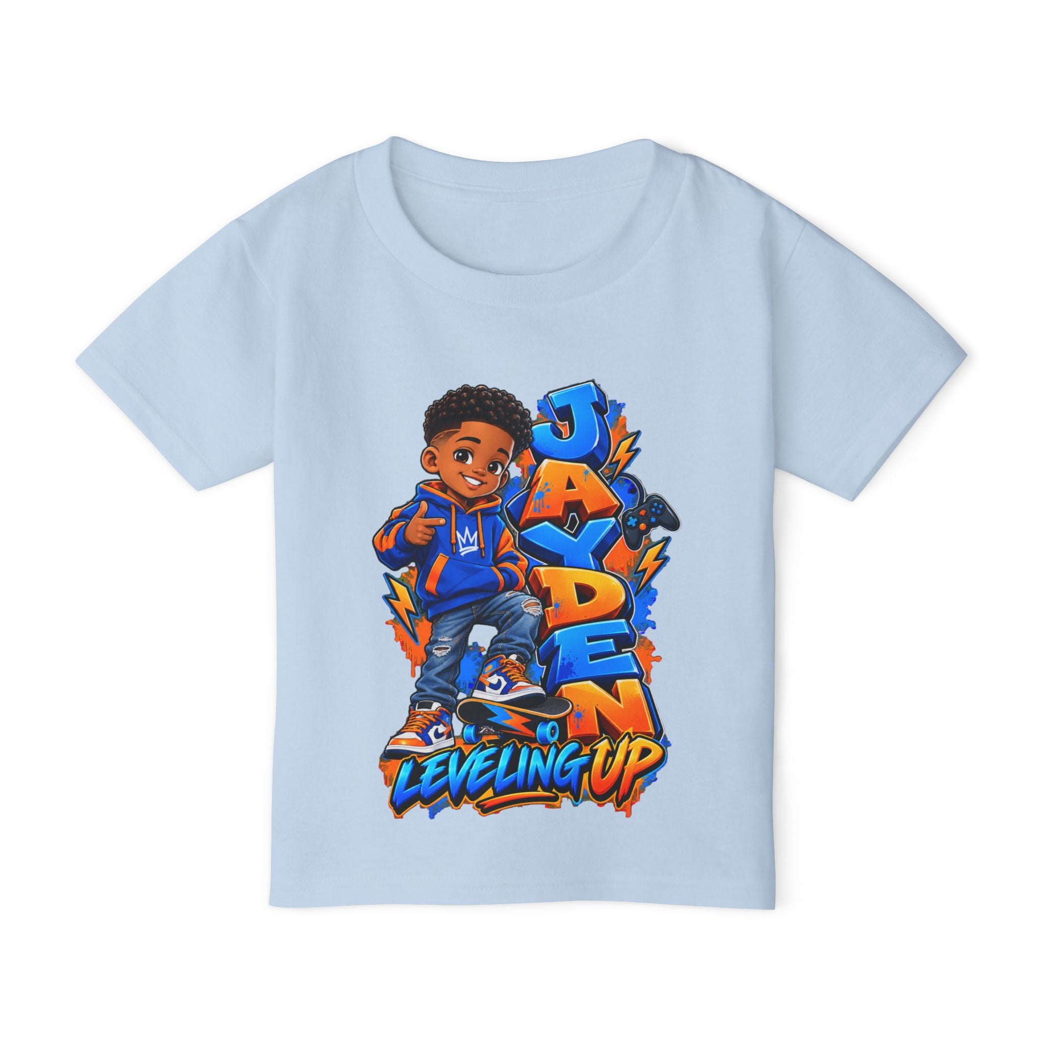 Personalized Cartoon Boy Photo & Name Sweatshirt